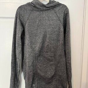 Grey Athleta long sleeve hoodie with thumb holes